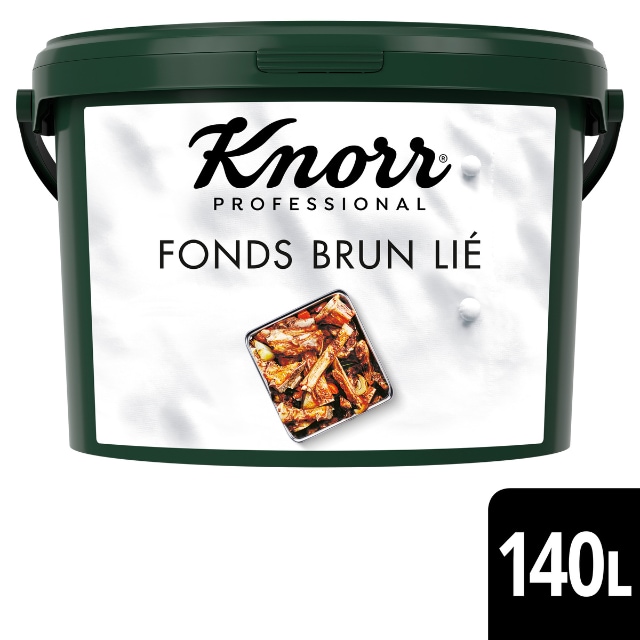 Knorr Fonds Brun Lié Déshydraté Seau 3,5kg jusquà 140L - Le Fonds Brun Lié Knorr apporte une saveur intense de boeuf à votre plat.